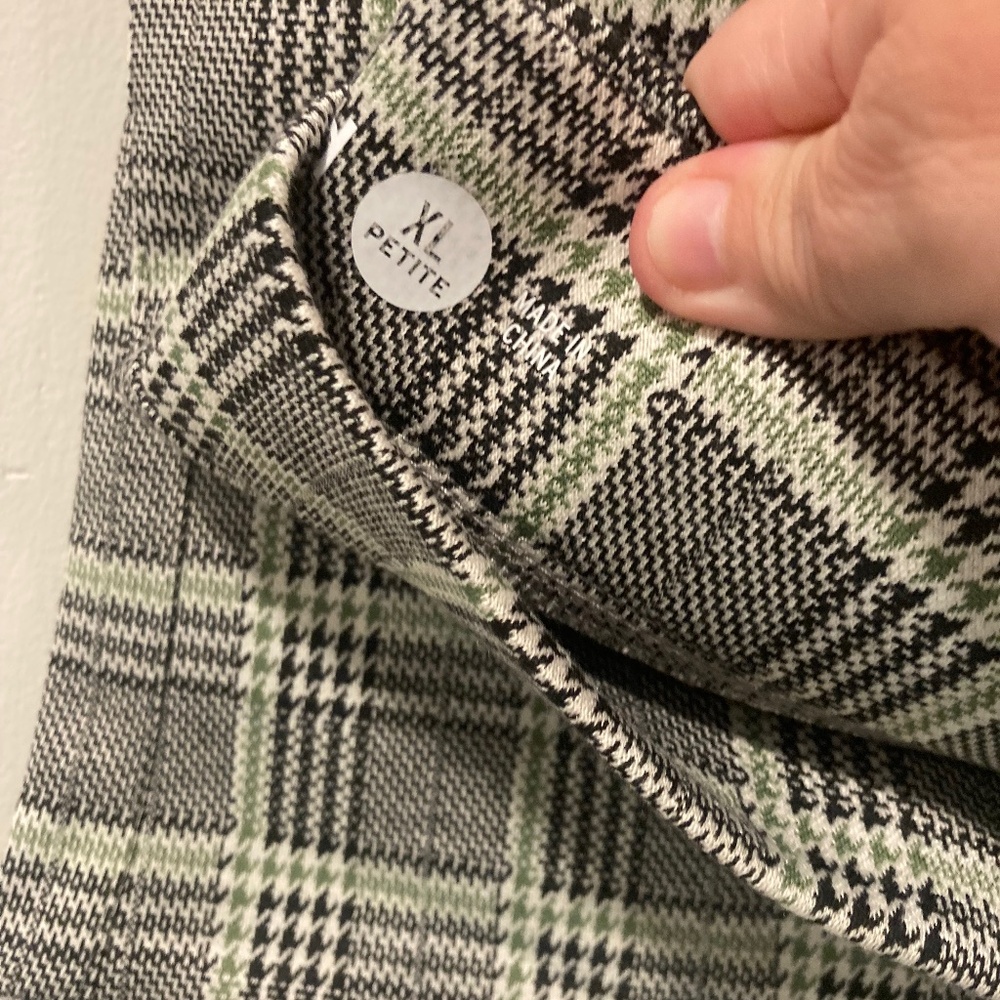Betabrand brown and green plaid dress pant yoga pants (DPYP)